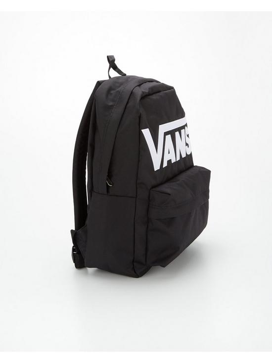 back image of vans-old-skool-drop-v-backpack-blackwhite