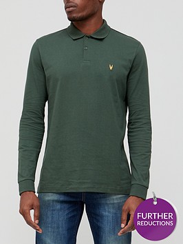 very-man-single-jersey-long-sleeve-polo-forest-green