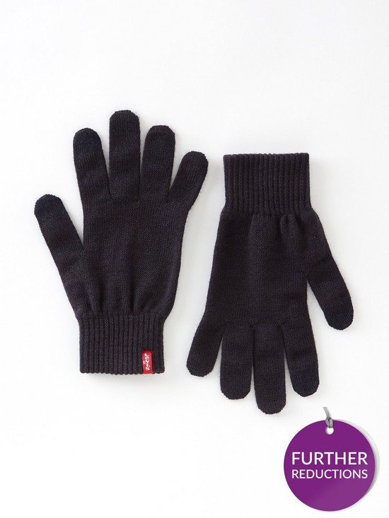 front image of levis-ben-touch-screen-gloves-navy