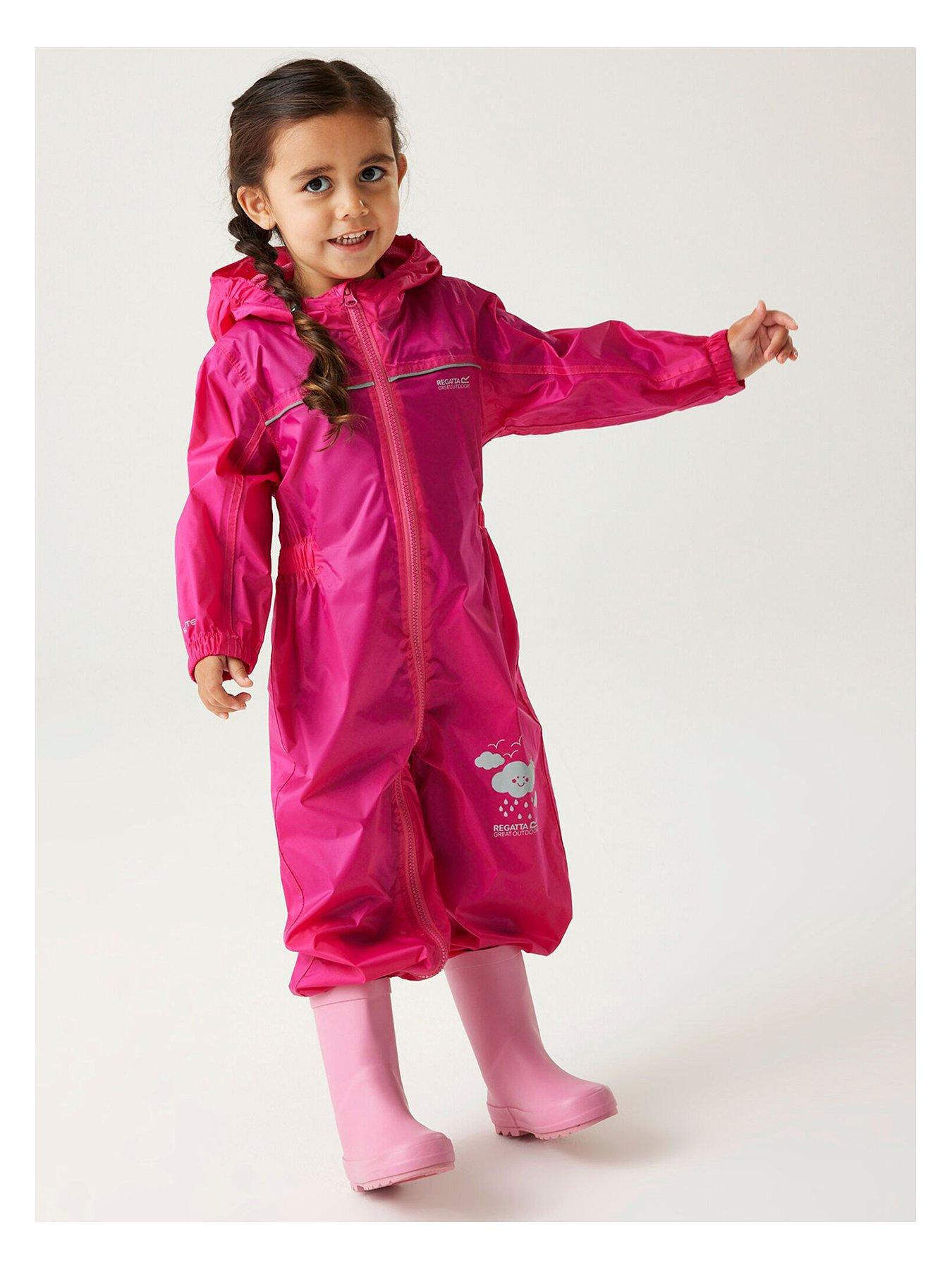 Regatta Kids Puddle Iv Waterproof Oversuit Pink littlewoods