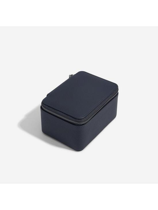 stillFront image of stackers-navy-blue-large-zipped-watch-box