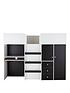  image of miami-fresh-mid-sleeper-with-3-drawers-2-cupboards-amp-pull-out-desk-and-mattress-options--nbspblack