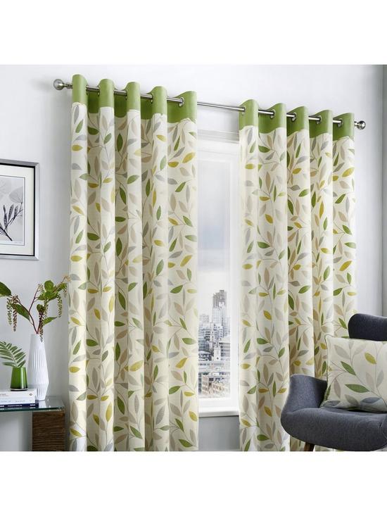 front image of fusion-beechwood-lined-eyelet-curtains