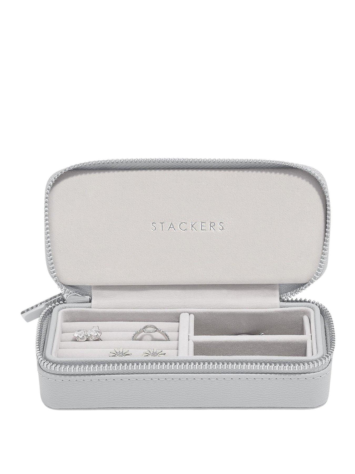 Image 1 of 2 of Stackers Zipped Travel Jewellery Box - Pebble Grey