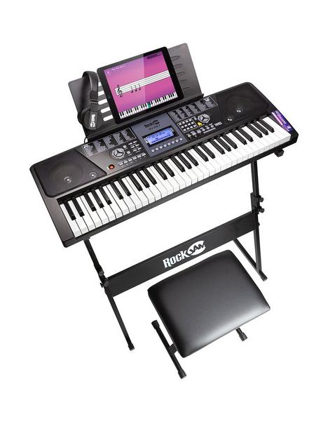 rockjam-61-key-keyboard-piano-superkit-with-keyboard-stand-piano-bench-headphones-keynotes-stickers-amp-simply-piano-app