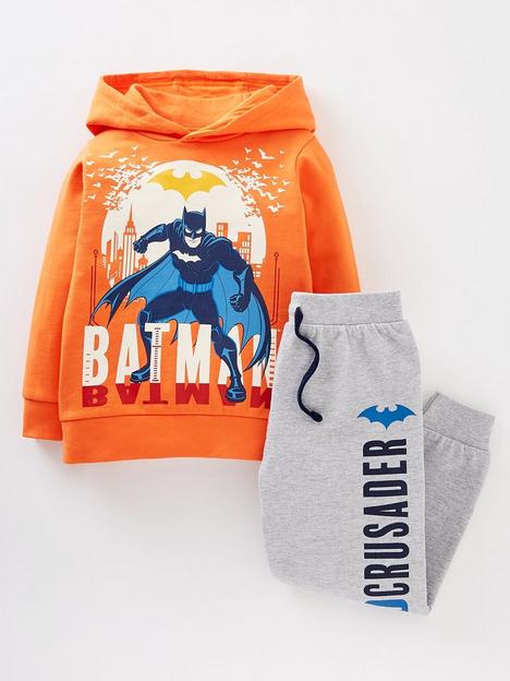 batman-boysnbsp2-piece-hoodie-and-jogger-set-orangegreynbsp