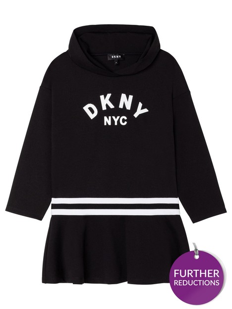 dkny-girls-sequin-effect-print-hooded-jersey-dress-black