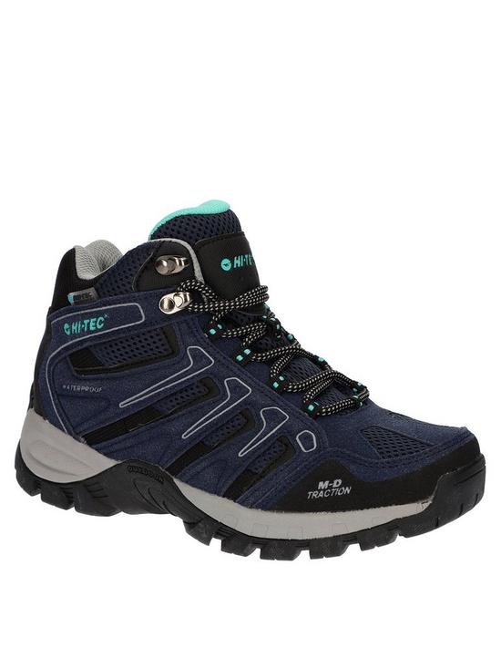 front image of hi-tec-torca-mid-walking-boots-midnight-blue