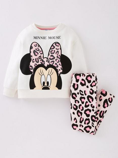 minnie-mouse-girlsnbsp2-piece-animal-print-sweat-and-legging-set-beige