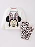 image of minnie-mouse-girlsnbsp2-piece-animal-print-sweat-and-legging-set-beige