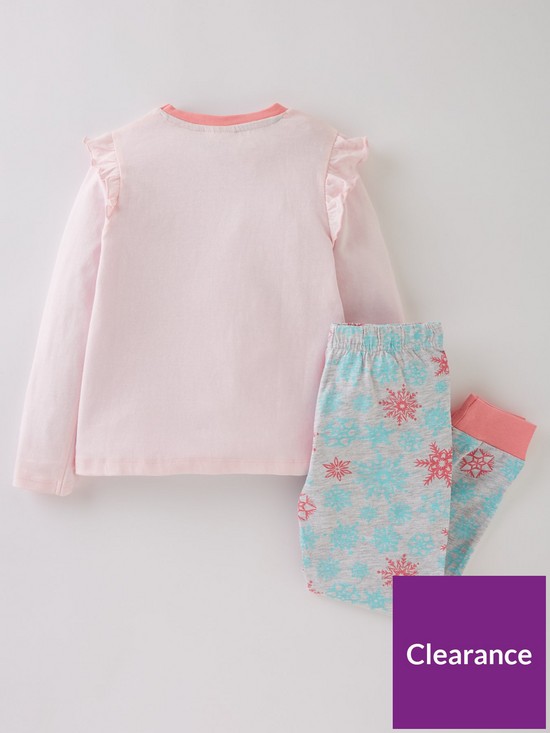back image of the-snowman-girls-the-snowman-magical-frill-pyjamas-pink-blue
