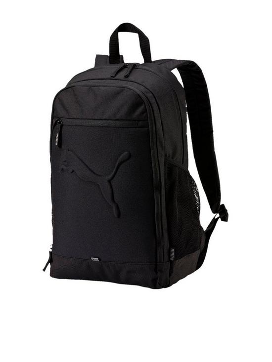 front image of puma-buzz-backpack-black