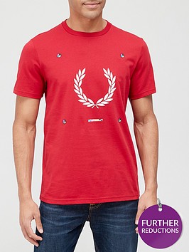 fred-perry-print-registration-t-shirt-red