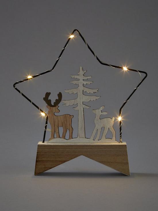 stillFront image of heaven-sends-light-up-wooden-star-scene-christmas-decoration