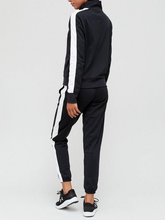 stillFront image of under-armour-womens-tricot-tracksuit-blackwhite