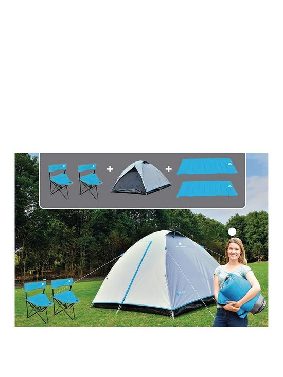 front image of pure4fun-camping-set-for-2nbsp-nbspdome-tent-camping-chairs-sleeping-bags