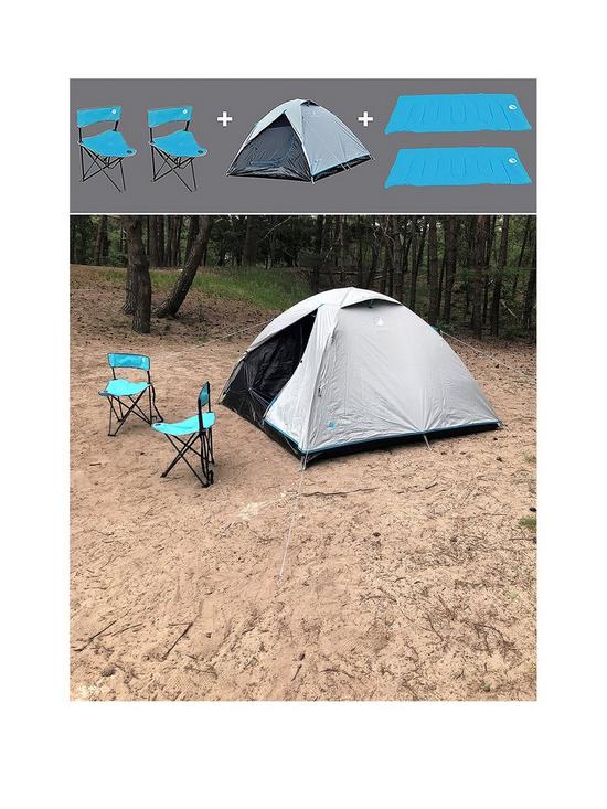 stillFront image of pure4fun-camping-set-for-2nbsp-nbspdome-tent-camping-chairs-sleeping-bags