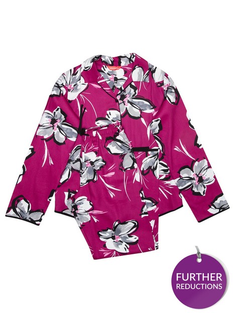 minijammies-girls-natasha-floral-long-sleeve-woven-pyjamas-cerise