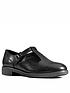  image of clarks-griffin-town-leather-flat-shoe-black