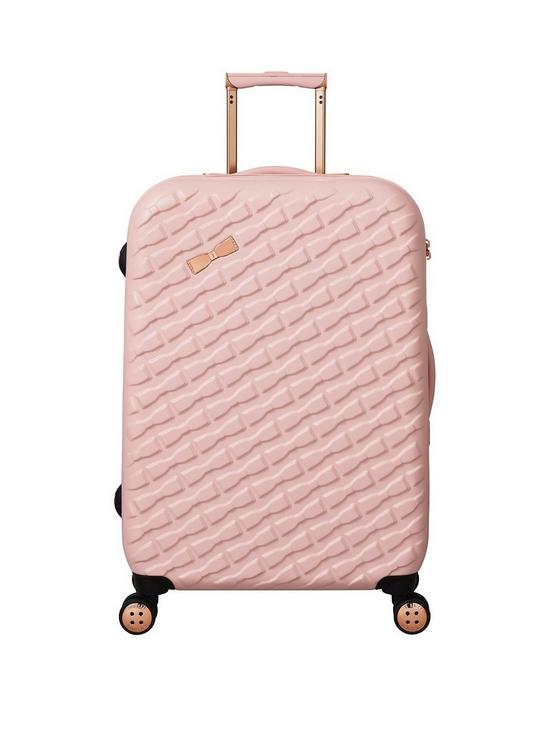 front image of ted-baker-belle-medium-trolley-suitcase-pink