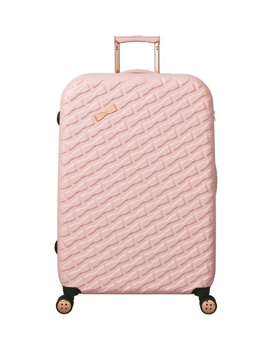 front image of ted-baker-belle-large-trolley-suitcase-pink
