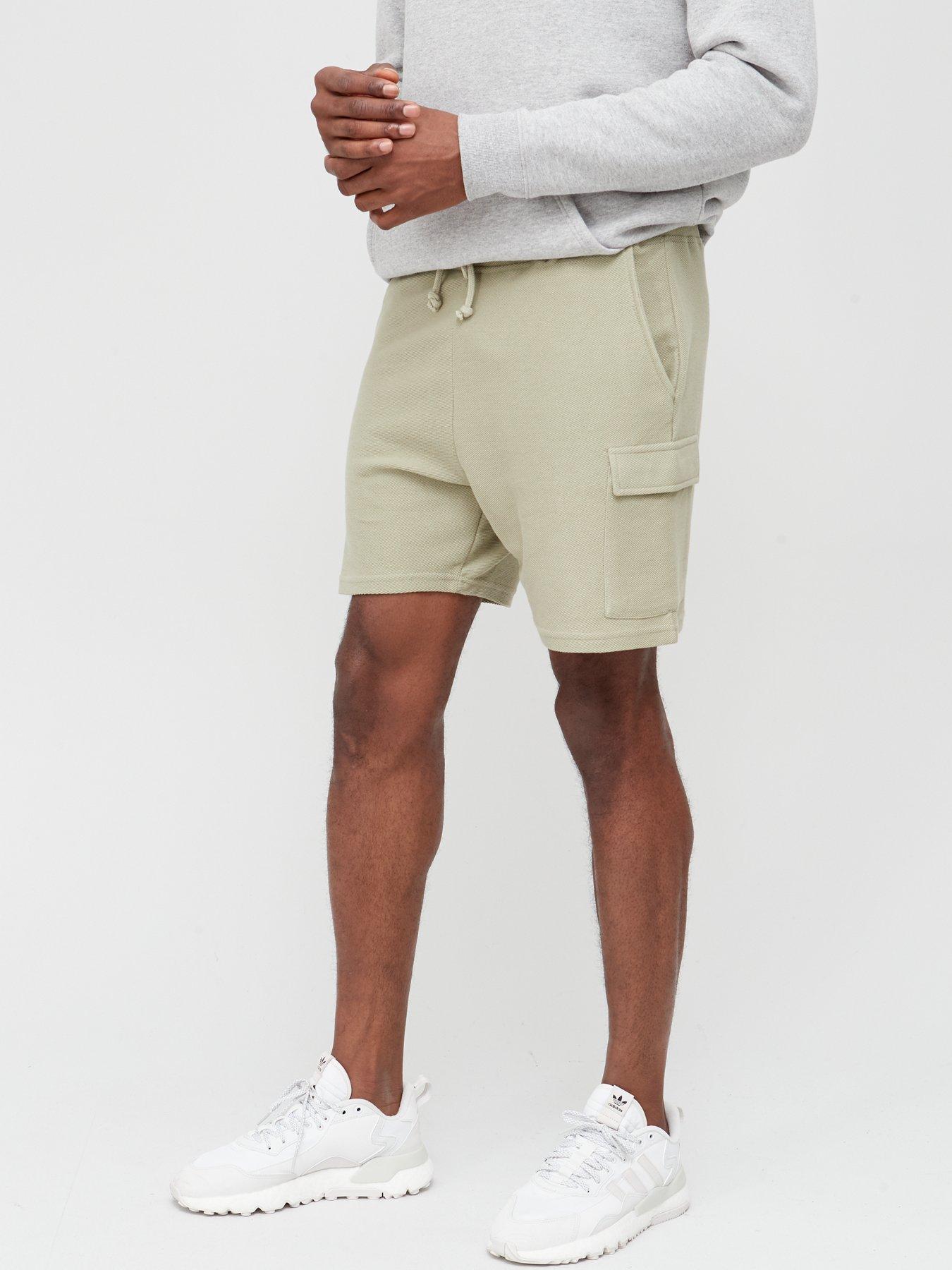 mens cream cargo shorts