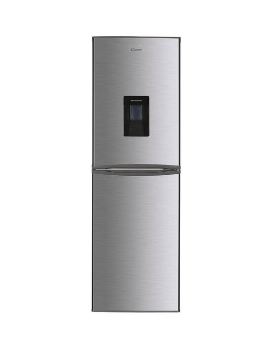 front image of candy-chcs-517fswdk-5050-fridge-freezer-with-water-dispenser-silver