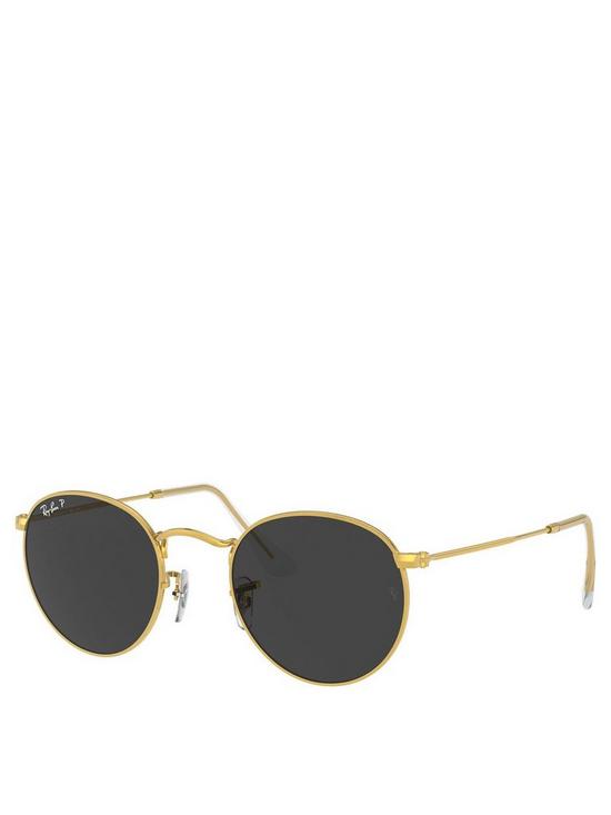 stillFront image of ray-ban-round-metal-sunglasses-gold