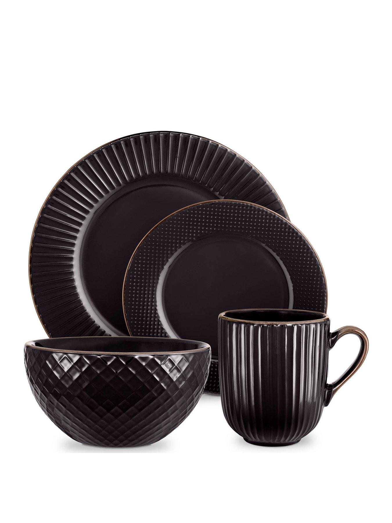 undefined Empire 16-Piece Dinner Set in Black