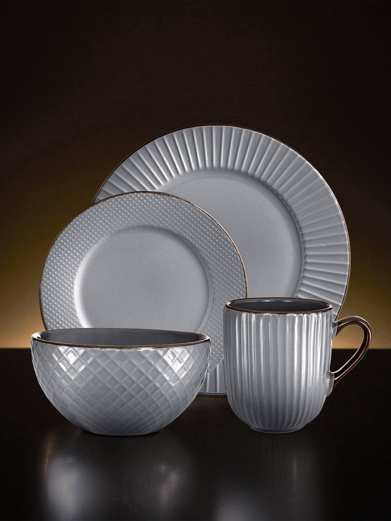 Tower Empire 16-Piece Dinner Set - Grey
