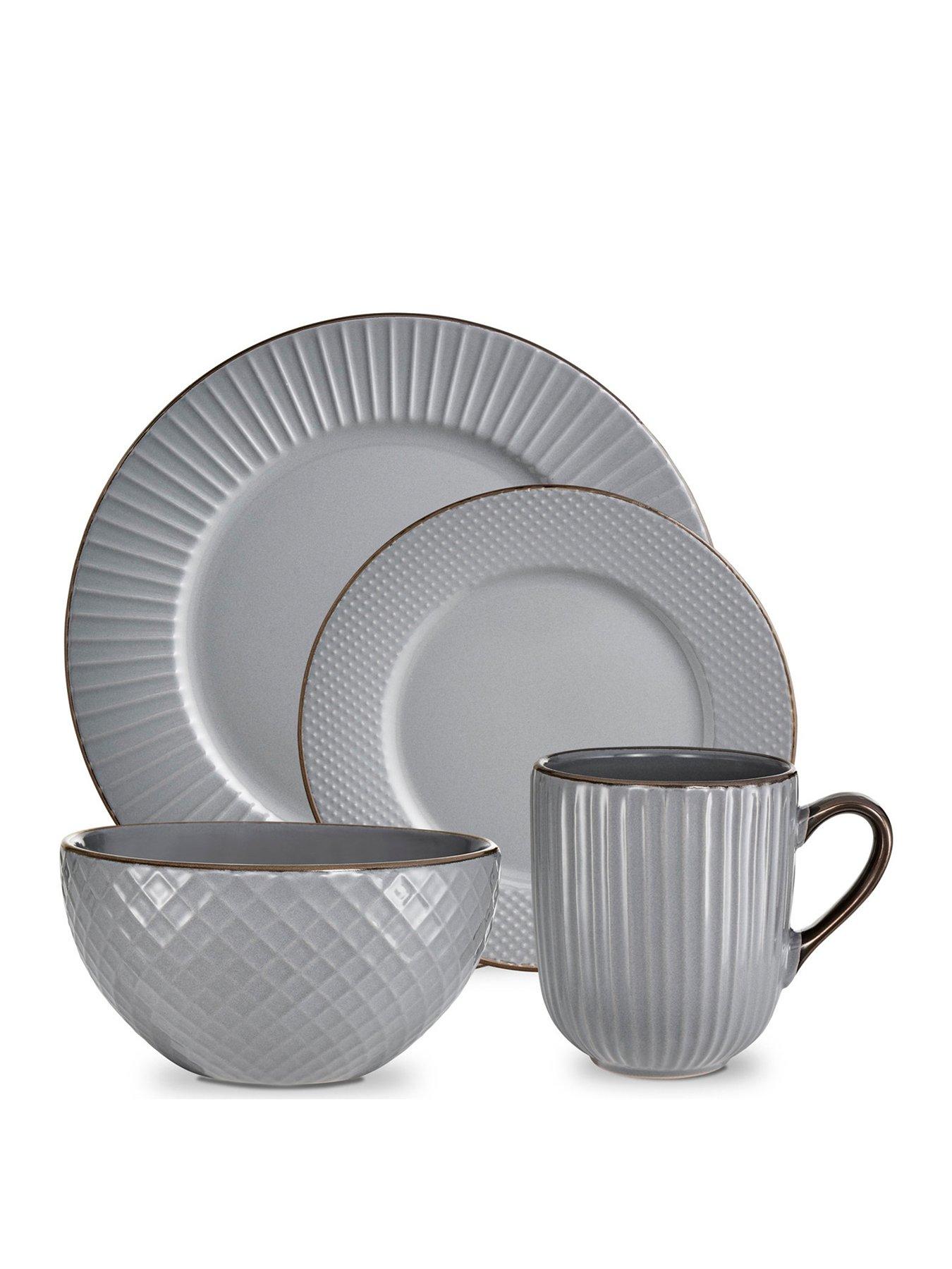 Grey dinner service best sale