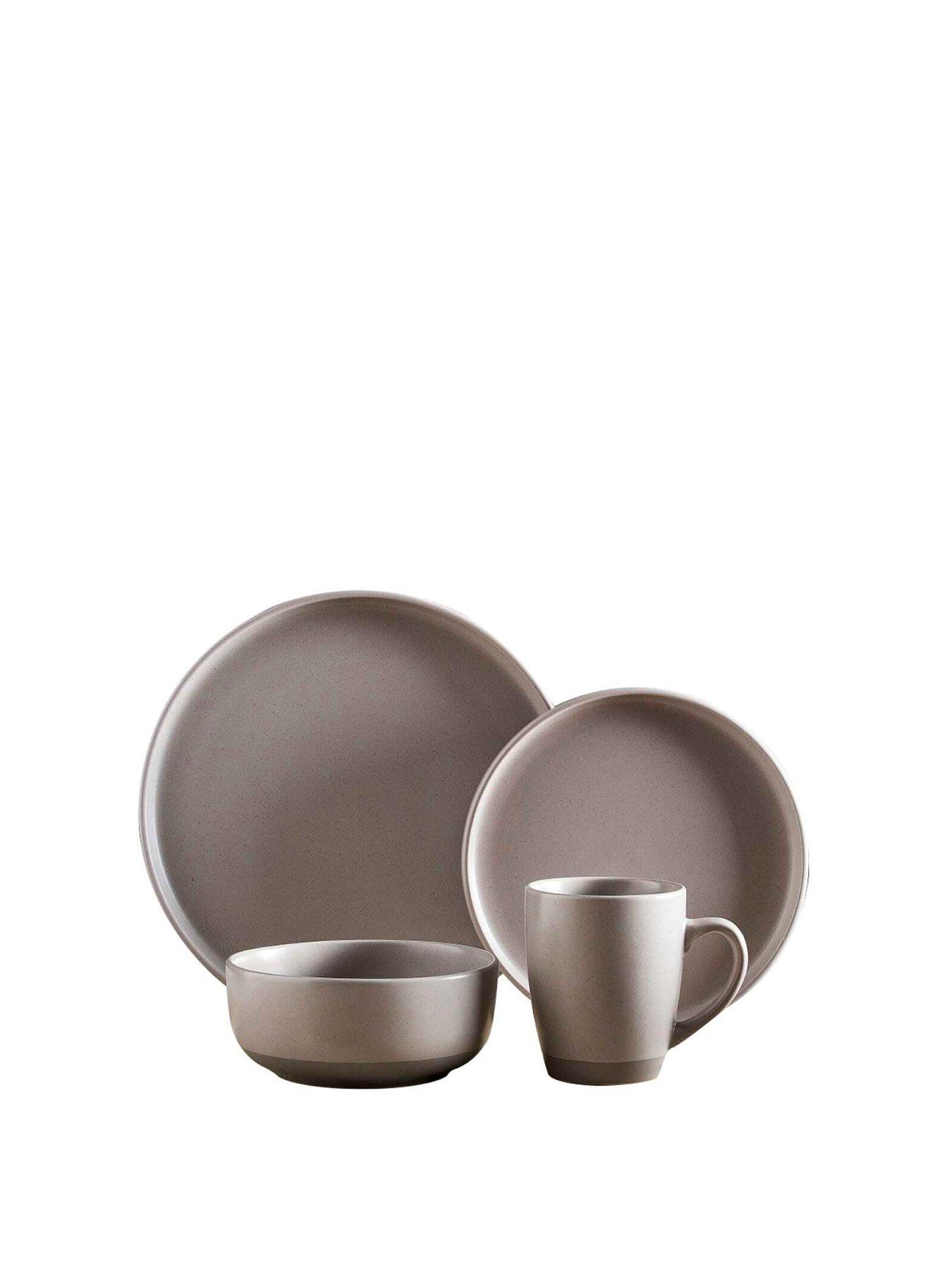 Image 2 of 7 of Barbary & Oak Avena 16-Piece Dinner Set in Fossil Grey