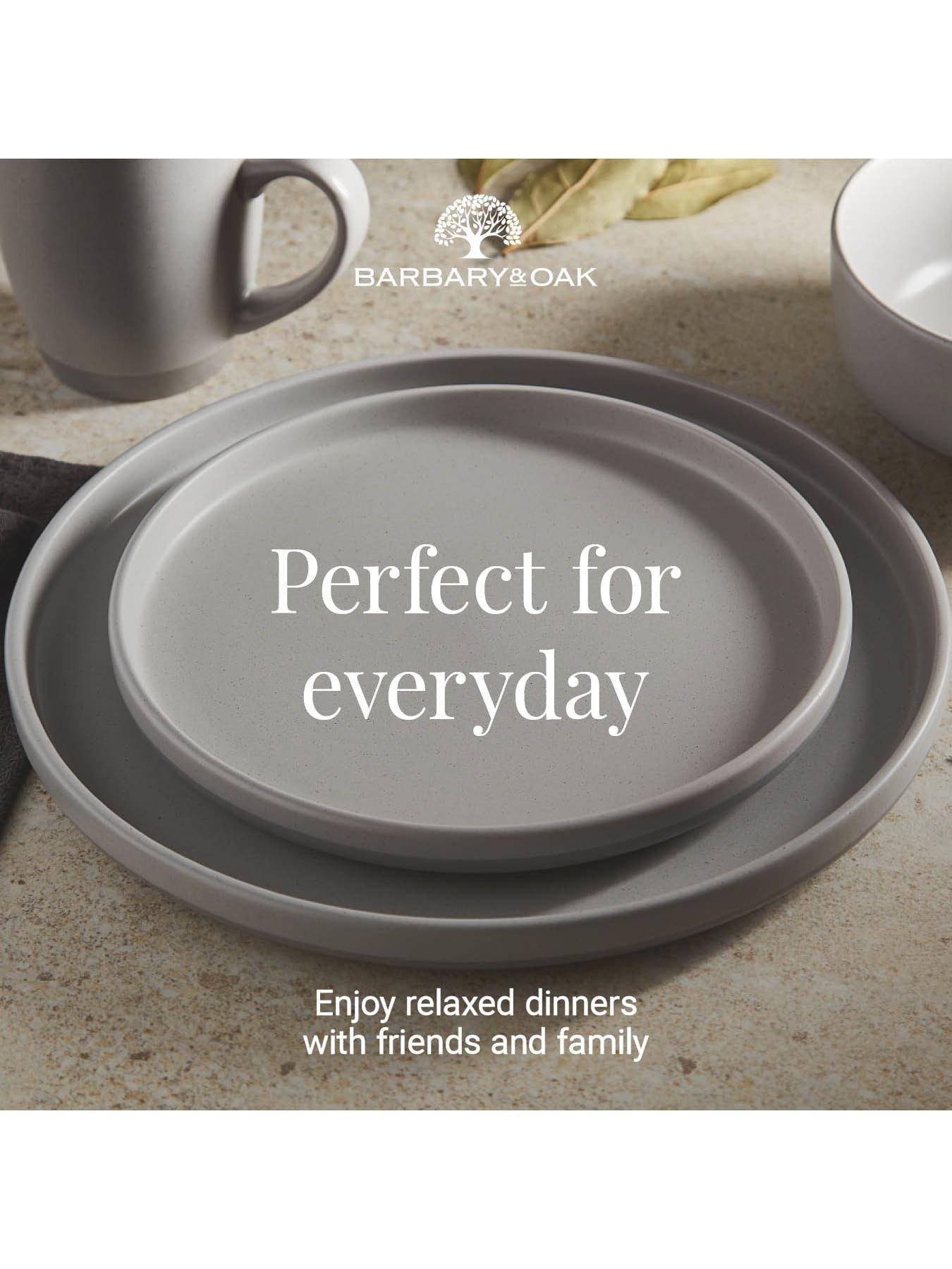 Image 5 of 7 of Barbary & Oak Avena 16-Piece Dinner Set in Fossil Grey