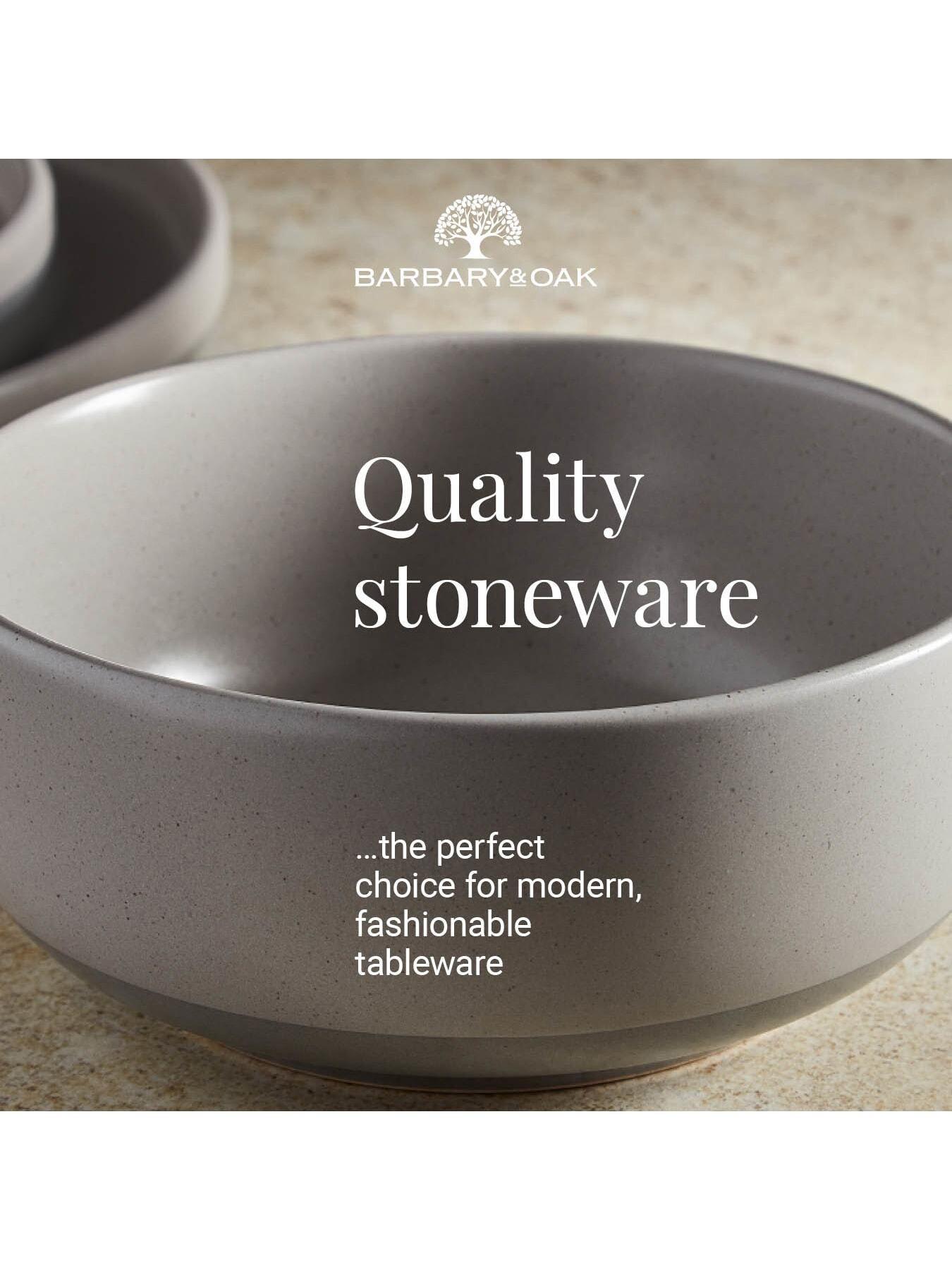 Image 6 of 7 of Barbary & Oak Avena 16-Piece Dinner Set in Fossil Grey