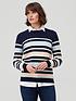  image of fig-basil-multi-stripe-relaxed-jumper-navy
