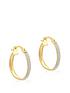  image of love-gold-9ct-yellow-gold-25mm-tube-19mm-stardust-creole-earrings