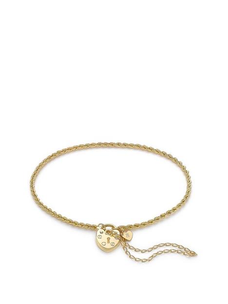 love-gold-9ct-gold-padlock-chain-bracelet