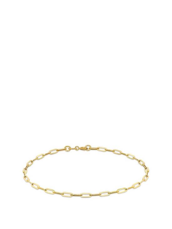 front image of love-gold-9ct-gold-paper-chain-bracelet