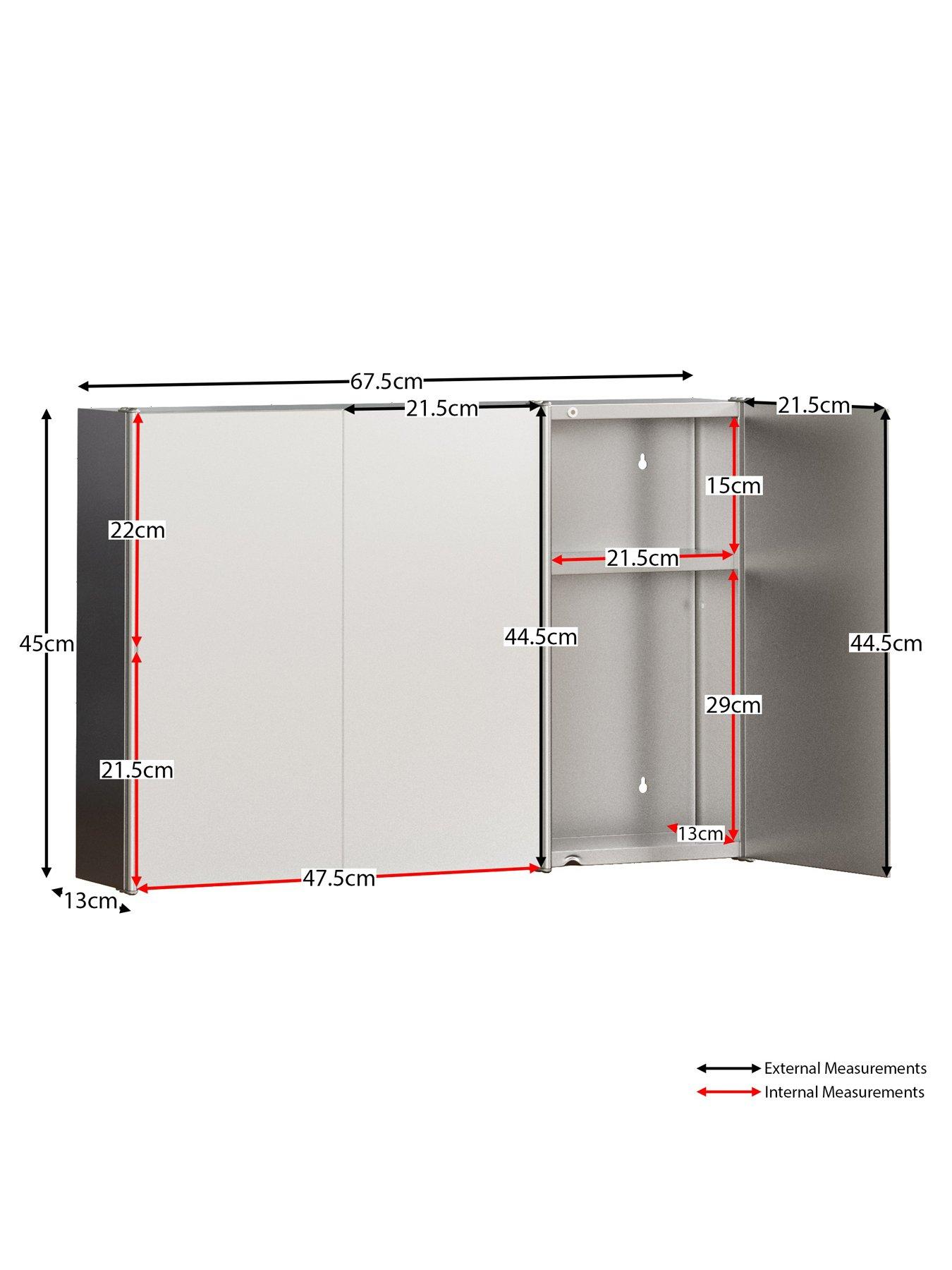 Image 5 of 5 of Bath Vida Tiano Stainless Steel Mirrored Triple Cabinet