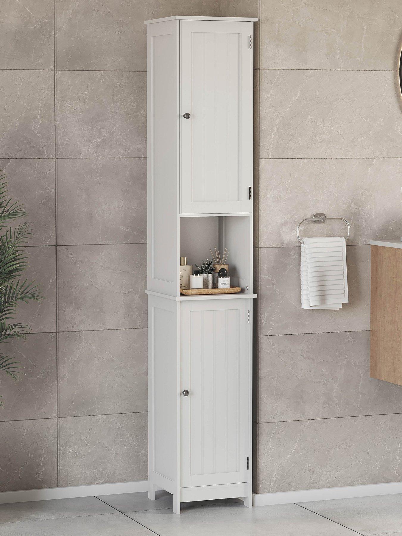 Bath Vida Priano 2 Door Tall Bathroom Cabinet - White