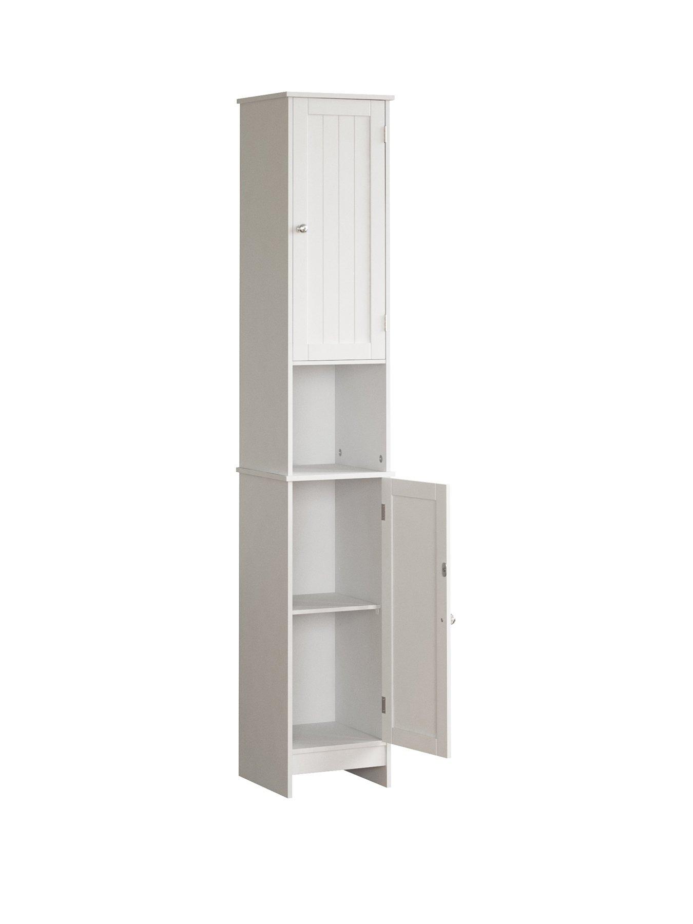  image of bath-vida-priano-2-door-tall-bathroomnbspcabinet-white