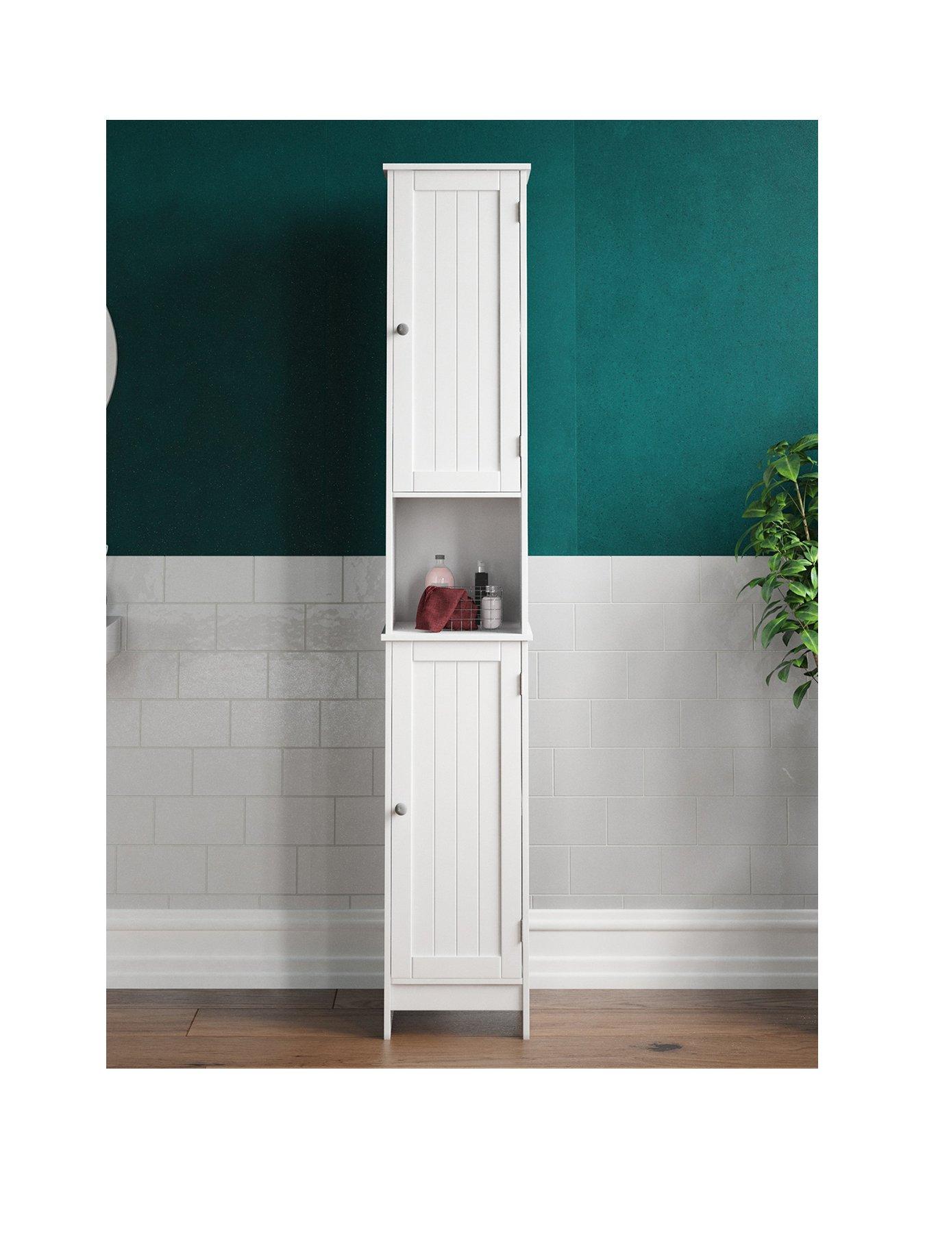  image of bath-vida-priano-2-door-tall-bathroomnbspcabinet-white