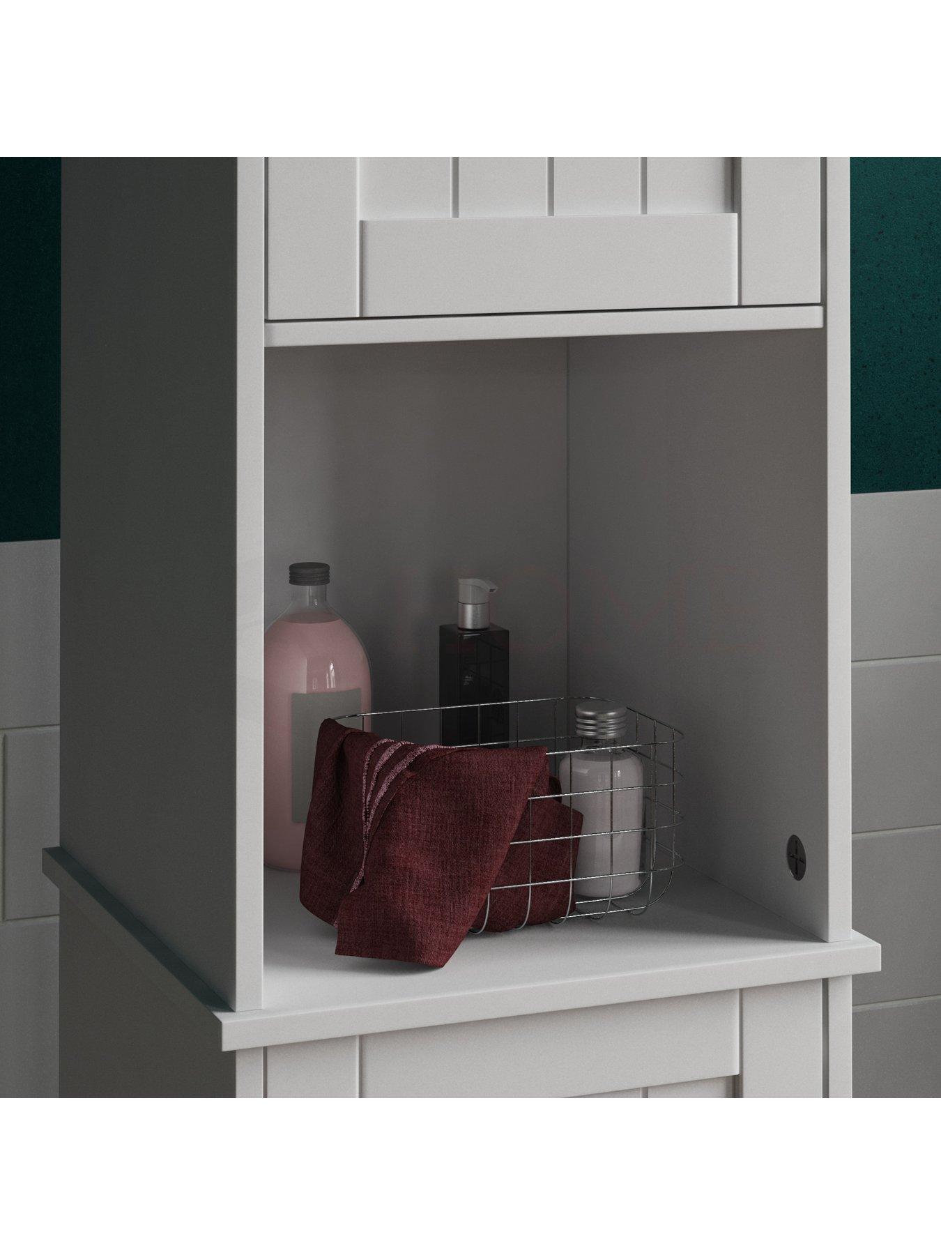  image of bath-vida-priano-2-door-tall-bathroomnbspcabinet-white
