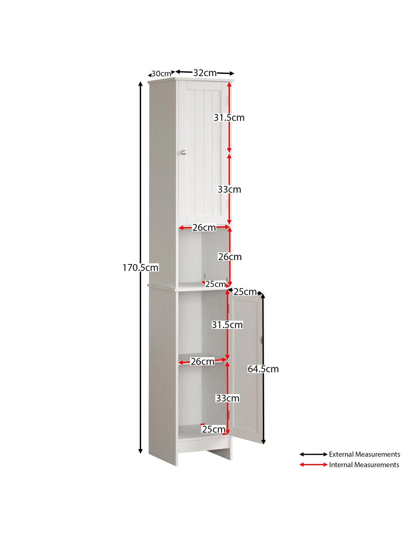  image of bath-vida-priano-2-door-tall-bathroomnbspcabinet-white