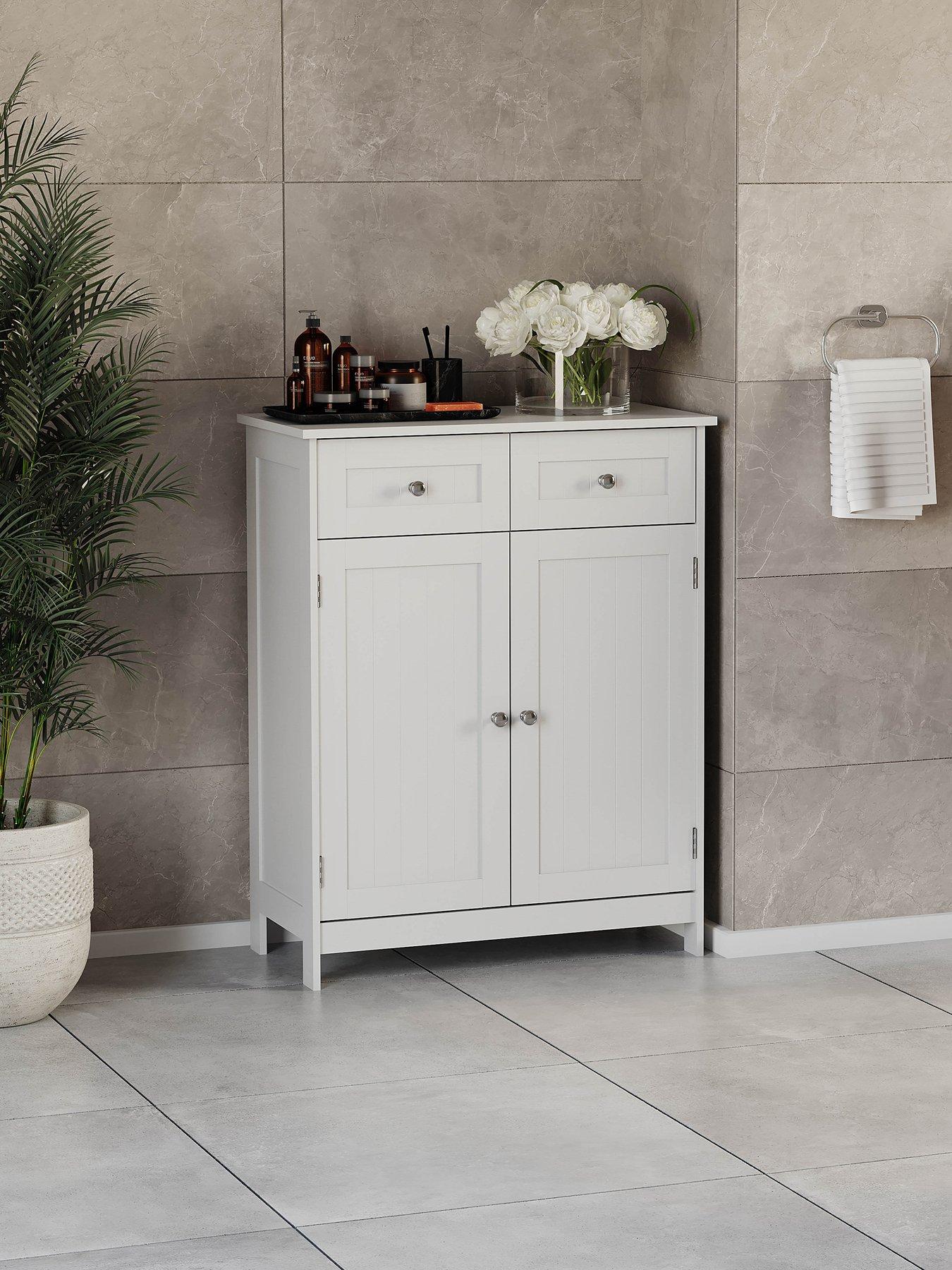 Bath Vida Priano 2 Drawer, 2 Door Freestanding Cabinet - White