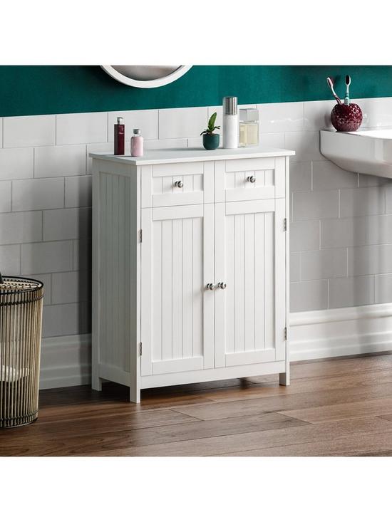 stillFront image of bath-vida-priano-2-drawer-2-door-freestanding-cabinet-white