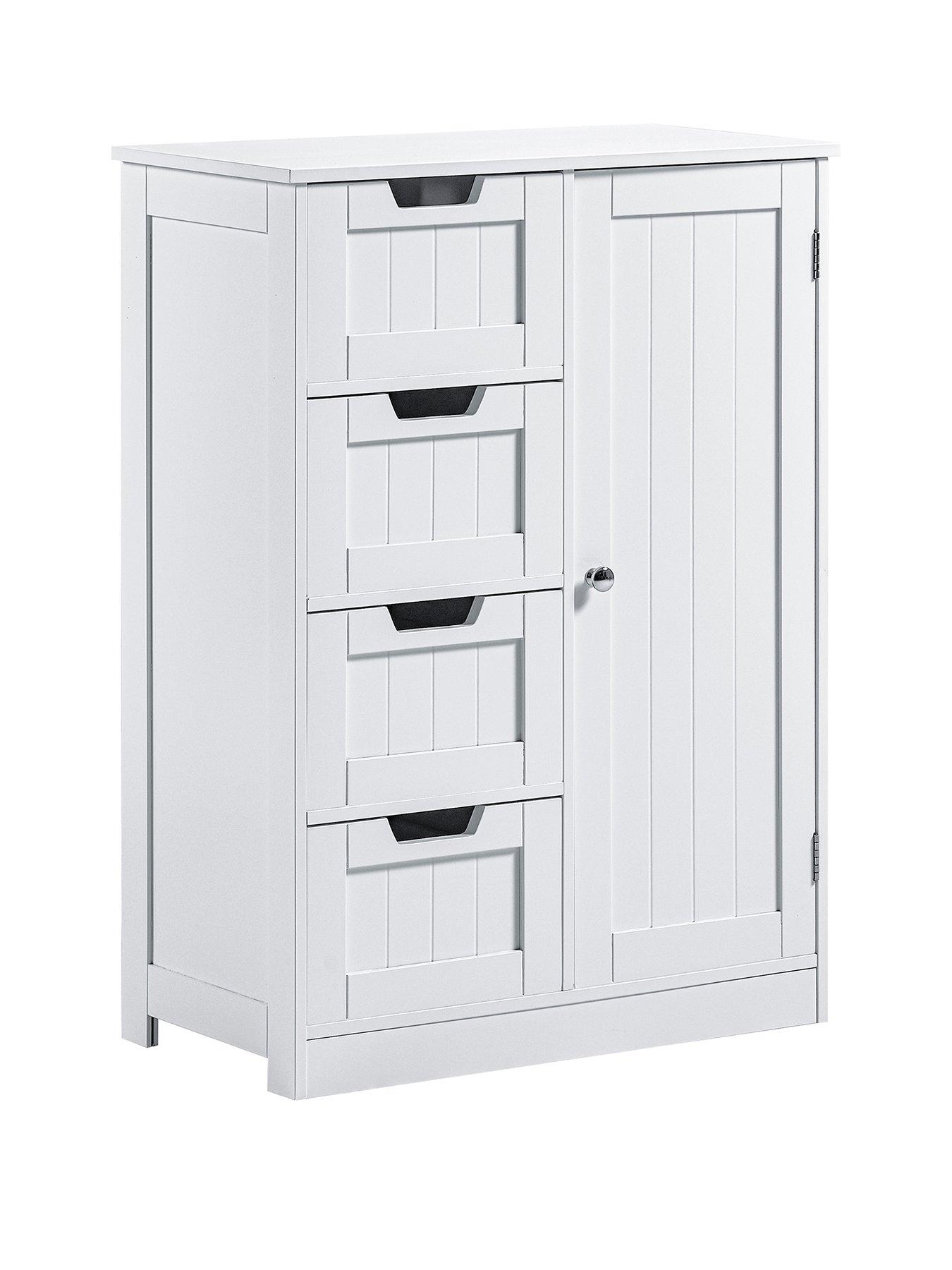 Image 2 of 7 of Bath Vida Priano 4 Drawer 1 Door Freestanding Unit - White