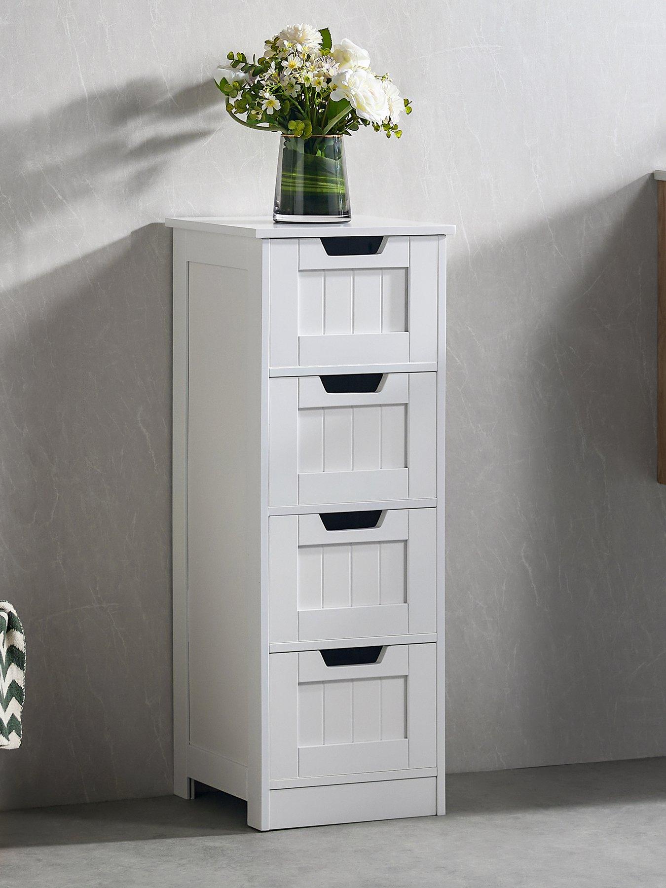 undefined Priano 4 Drawer Freestanding Bathroom Unit - White