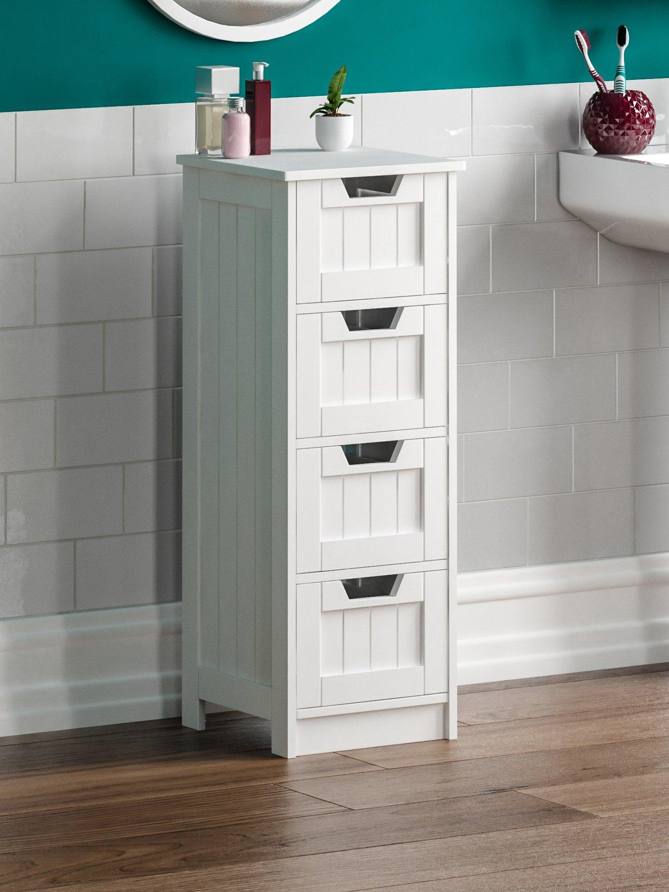 Image 1 of 5 of Bath Vida Priano 4 Drawer Freestanding Bathroom Unit - White