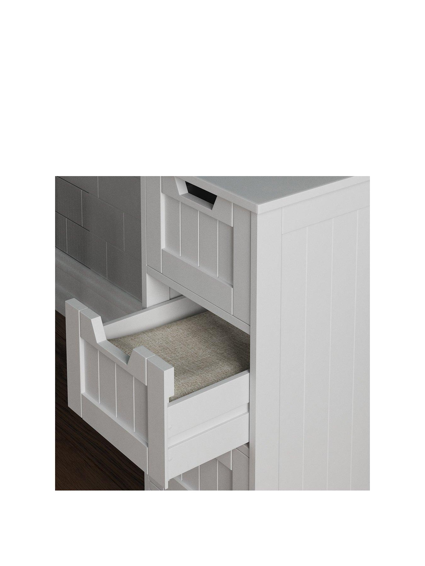 Image 3 of 5 of Bath Vida Priano 4 Drawer Freestanding Bathroom Unit - White